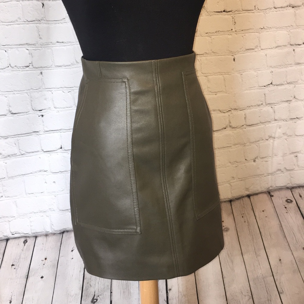 Faux Leather Mini Skirt - Picture 2 of 6